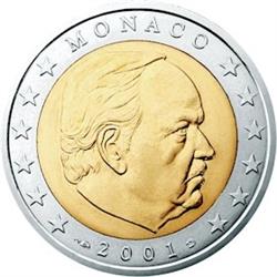 Obverse of Monaco 2 euros 2002 - Sovereign Prince Rainier III