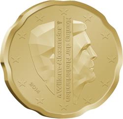 Obverse of Netherlands 20 cents 2016 - King Willem-Alexander