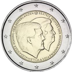 Obverse of Netherlands 2 euros 2014 - King’s Double Portrait