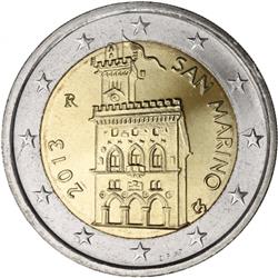 Obverse of San Marino 2 euros 2013 - Government Building - Palazzo Pubblico