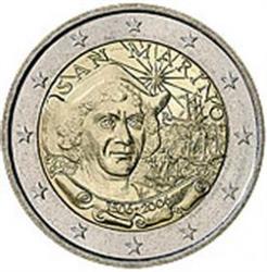 Obverse of San Marino 2 euros 2006 - 500th anniversary of Christopher Columbus'' death