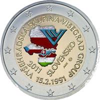 Image of Slovakia 2 euros colored euro