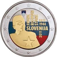 Image of Slovenia 2 euros colored euro