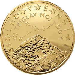 Obverse of Slovenia 50 cents 2007 - Triglav mountain