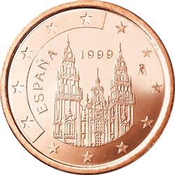Obverse of Spain 1 cent 2004 - The Cathedral Santiago de Compostela