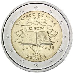 Obverse of Spain 2 euros 2007 - 50th anniversary of the Treaty of Rome
