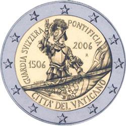Obverse of Vatican 2 euros 2006 - 5th Centenary of the Swiss Pontifical Guard