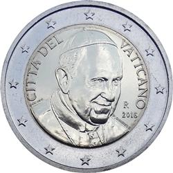 Obverse of Vatican 2 euros 2014 - Portrait of His Holiness Pope Benedict XVI