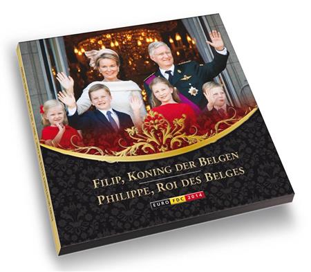 Obverse of Belgium Official Blister - New King Filip Designs 2014