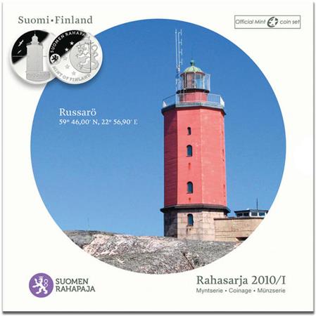 Obverse of Finland Official Blister - Russaro Lighthouse 2010