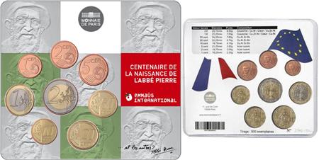 Obverse of France Official Blister - Abbe Pierre 2012