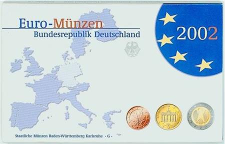 Obverse of Germany Proof Set - Mintmark J 2002