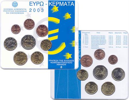Obverse of Greece Official Blister 2003