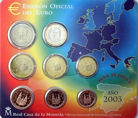 Obverse of Spain Official Blister 2003
