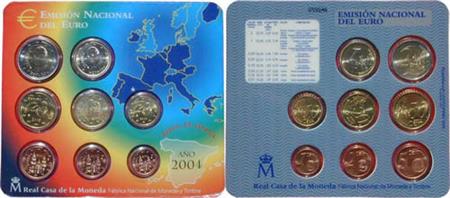 Obverse of Spain Official Blister 2004