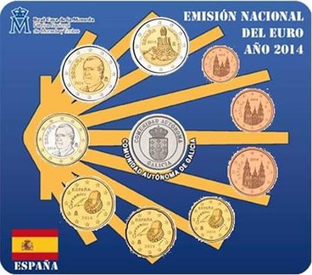 Obverse of Spain Official Blister - Galicia 2014