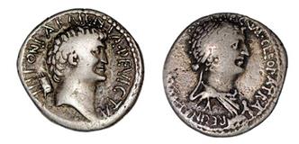 Cleopatra's image on the coin