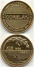 Picture of the corelay token, obverse and reverse