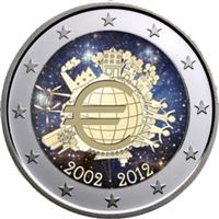 Image of Greece 2 euros colored euro
