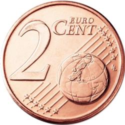 Reverse of Greece 2 cents 2014 - Corvette