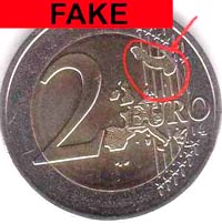 Fake euro coins picture