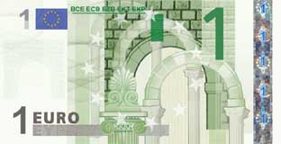 Fake 1 eurobanknote