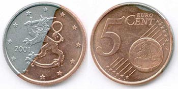Fake 4 euro cents coin
