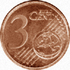 Fake 3 euro cents coin